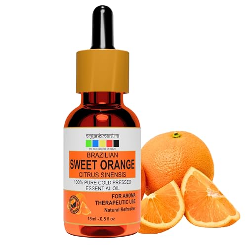 Organix Mantra Sweet Orange Essential Oil for Skin, Hair & DIY - 100% Natural & Cold Pressed Oil - 15ML