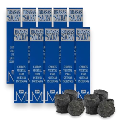 La Mejor Recopilación de Carbón del mes. 36 BADLA Brasa Carbon Vegetal Inodora 35 mm x 25mm | para Sahumerio, Copalero, Incienso, Asador o Multiusos | Quema Lenta, Iluminacion Instantanea | (100, Neutro)