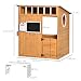 Outsunny Spielhaus Kinderspielhaus aus Holz Tür 3-8 Jahre Outdoor Natur