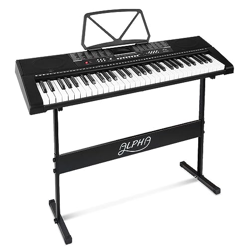 Alpha 61 Keys Electronic Piano Keyboard with Music Stand