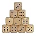 StarMall Set of 10 16MM Six Sided D6 Round Wooden Dice Set (Wood)