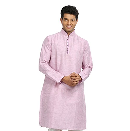 Saris And Things Light Pink Cotton Linen Indian Kurta Pajama Sherwani - Indian Ethnic Wear For Men #TOP3