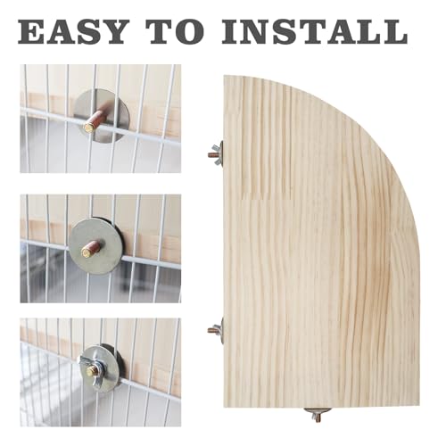 Image of Bird Perch Stand Platform, 13.7 x 7.8 Inch Large Natural Wooden Small Animals Cage Shelf, Cage Accessories for Parrots Parakeets Cockatiels Rats Hamster Guinea Pig Conure Chinchillas