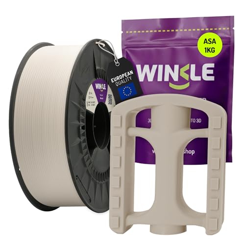 WINKLE ASA Filament 1.75mm Naturfarbe, 1kg Spule, 3D Drucker Filament Kompatibel mit den meisten FDM Druckern, 3D-Druckmaterialien, Maßgenauigkeit, Wetter- und UV-beständig