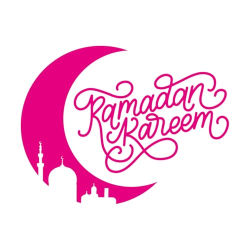 Pegatinas de tallado fino Letras de Ramadán Kareem para póster, etc. 68x89.5cm Pegatinas para vidrio Rosa roja