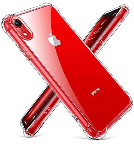 CANSHN Compatible with iPhone XR Case 6.1'', Clear Protective Heavy Duty Case with Soft TPU Bumper [Slim Thin] Case - Crystal Clear