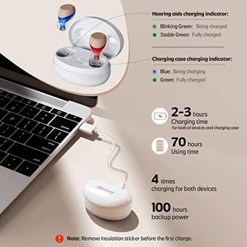 Ibstone Rechargeable Hearing Aids For Seniors Adults With Portable Dryer Case, Otc Digital Devices For Super Nature Sound, 4 Programs For Optimal Hearing Experience #TOP4