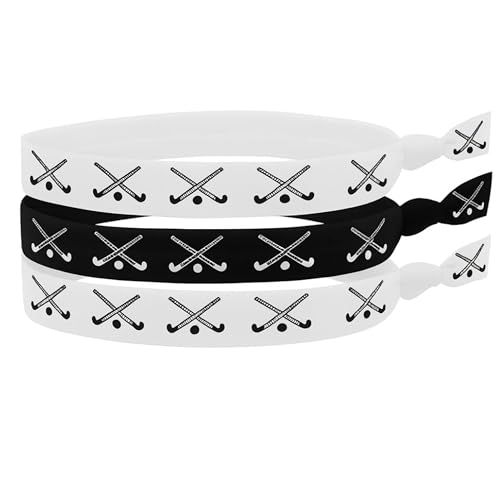 Field Hockey Headband for Girls and Women – Elastic No-Slip Hair Band with Sticks and Ball Pattern – Comfortable and Durable – Ideal Gift for Field Hockey Players and Fans