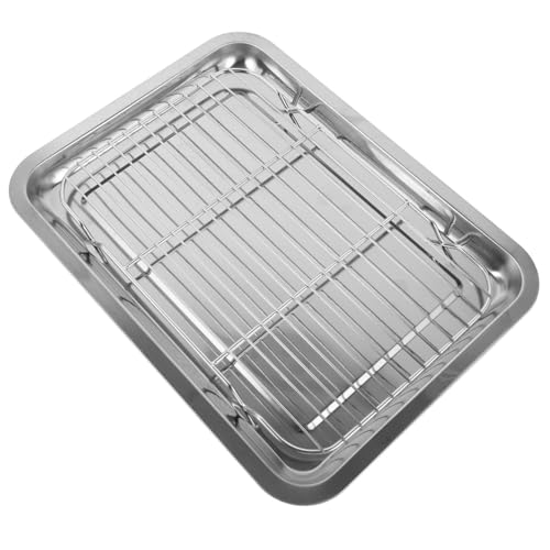 Catálogo para Comprar On-line Bandejas y rejillas los más solicitados. 45 POPETPOP Bandeja de Hornear con Rejilla Inoxidable Set de 1 para Escurrir Aceite para Freír Papas Fritas y Servir Comidas Diseño Práctico para Cocina