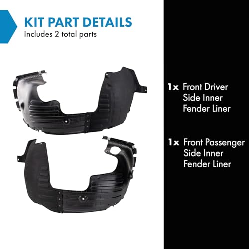 Image of TRQ Front Inner Fender Liner Set Compatible with 2019-2020 Kia Optima KI1248158 KI1249158
