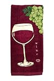 Calphalon Textiles Fiber Reactive Wine Print on Kitchen Towel