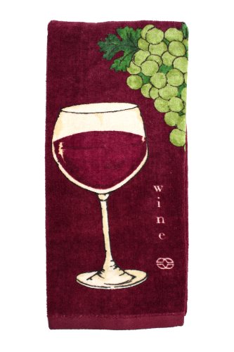 Calphalon Textiles Fiber Reactive Wine Print on Kitchen Towel