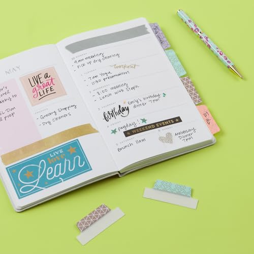 Image of Avery Margin Ultra Tabs, 2.5 inch x 1 inch, Assorted Metallic Geometric Designs, 24 Repositionable Page Tabs (30123)