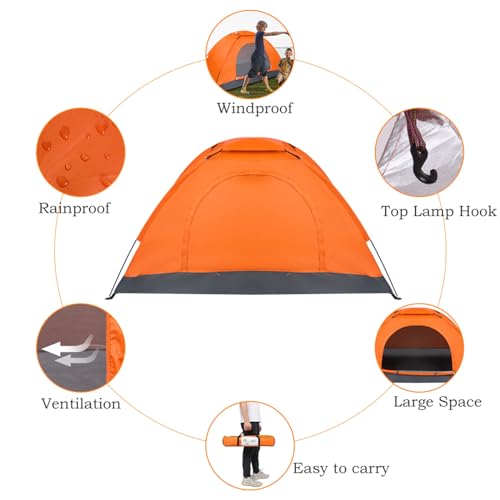 Carpa Camping Dome 1 Persona Impermeable y Resistente al Viento miniatura 6