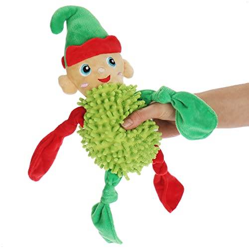 com-four® Hundespielzeug Elf - weiches Puschel-Kauspielzeug - Quietschspielzeug-Puppe aus Plüsch für Hunde und Katzen - Heimtierbedarf Beißspielzeug (1 Stück - Puschel - Elfe)