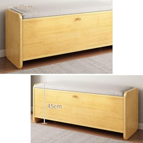 Moderno zapatero de madera con 2 puertas abatibles, banco de entrada y asiento acolchado, elegante zapato para dormitorio y Halay (39 x 12 x 18 pulgadas, color C)