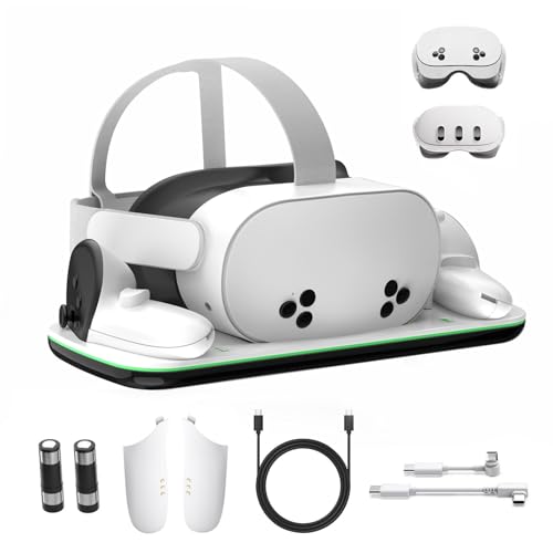 Charging Dock Compatible with Meta Oculus Quest 3/3S, VR Headset Controller Accessories, Charging...