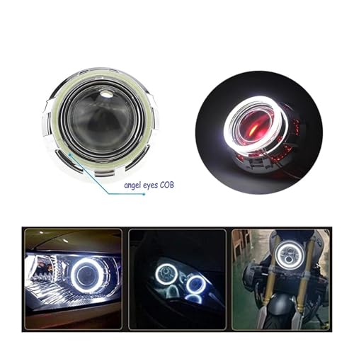 Aros LED COB 12V 70mm blanco 600K para faros de moto y coche 6