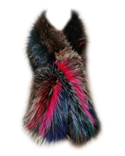 Women's Real Fox Silver Fox Hair Scarf Neckerchief Wrap Neck Warmer Party