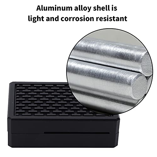 Caja de aleación de aluminio para Raspberry Pi 4, negra miniatura 5