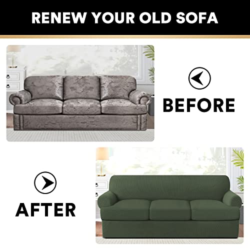 Princedeco PART-PDSOFA-3R-3TCUSHION-BRONZEGREEN-BL T Cushion Sofa Slipcover 4 Pieces Sofa Covers thumb #5