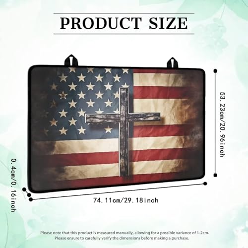 Image of Poceacles Stove Top Cover Ceramic Glass Stove Cover Mat Range Cover Versatile Oil Resistant Scratch Resistant Oven Mat Protector Expands Usable Space, Cross American Flag