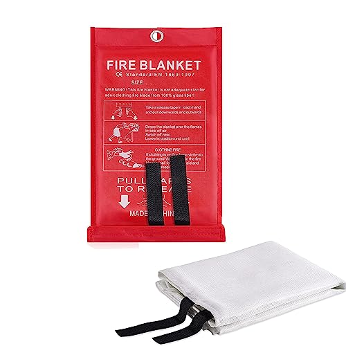 AMZSTAR Home Kitchen Emergency Fire Blanket, Prepared Fiberglass Insulation Emergency Blanket, fire Retardant (5.9 ft x 5.9 ft)