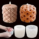 2PCS Silicone Candle Molds, Cylinder Pillar Resin Candle Molds for Candle Making, 3D Round Stool Sof