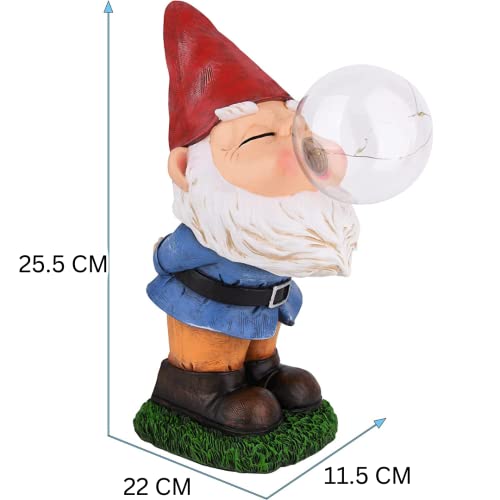 Solar Garden Gnome Statue, Light Up Bubble Blowing Outdoor Gnome Ornament, Weatherproof Resin Garden Decoration - Image 3