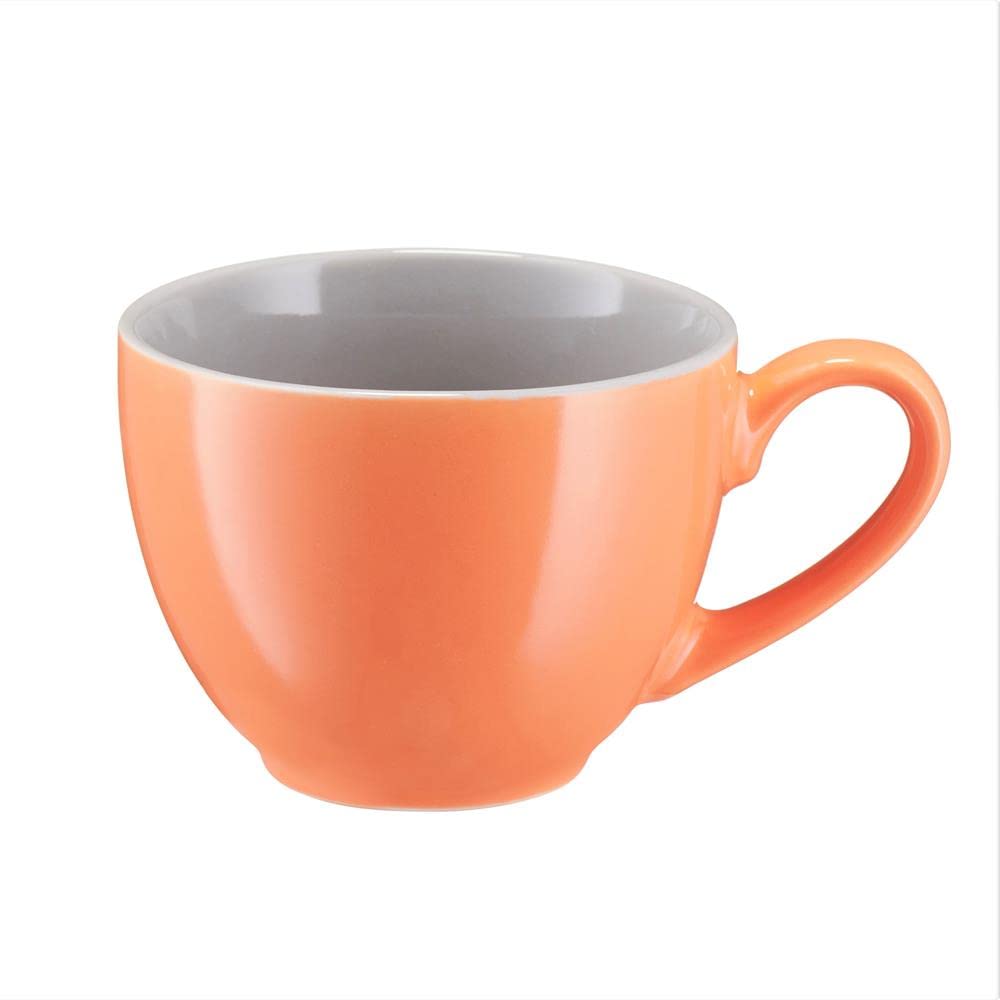 VILLA ITALIA FABIOLA Grandes Tasses à Cappuccino 450 Ml - Service Café Porcelaine Blanche Dorée Élégante