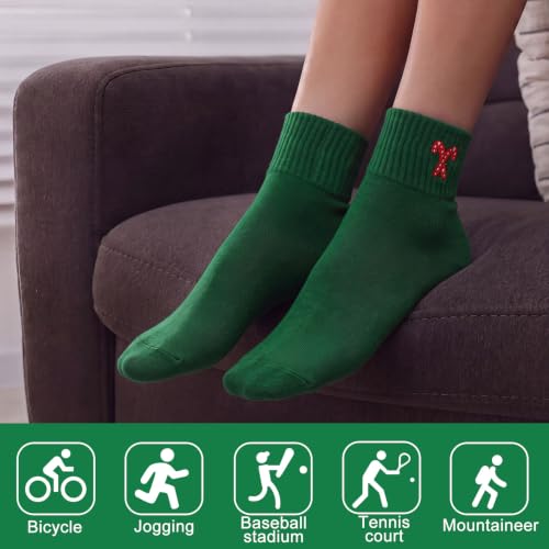 Image of Eurzom 10 Pairs Socks Womens Crew Elastic Ankle Length Cotton Socks Aesthetic Cute Lightweight Low Cut Gifts for Women