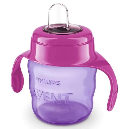Image of AVENT Philips Silicone Classic Spout Cup with Handle | Pink /Purple | 200ml (SCF551 /03)