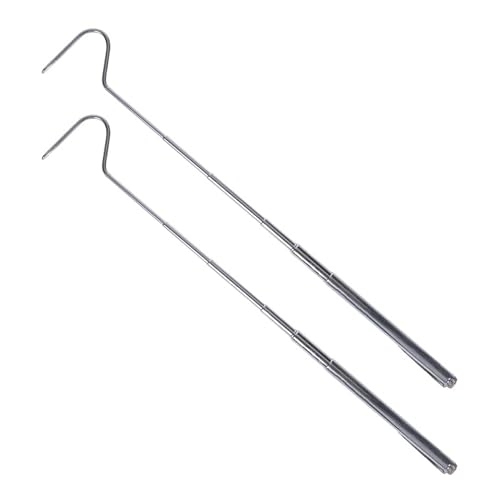 GETAJGHSD 2pcs Retractable Stainless Steel Snake Hooks 71cm Portable Reptile Catching Tools Convenient for Carrying for Wild Catching and Playing with Snakes
