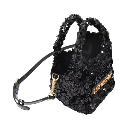 Love Moschino BORSA PAILETTES+TPU NERO