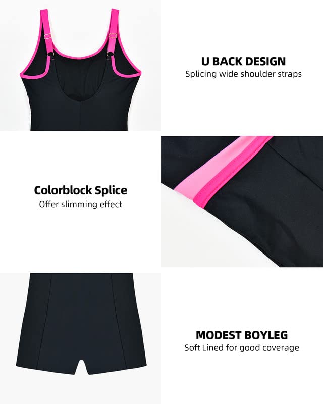 Damen Sport Einteiliger Badeanzug Racerback/U-Back Badeanzug Body Shaping Bademode