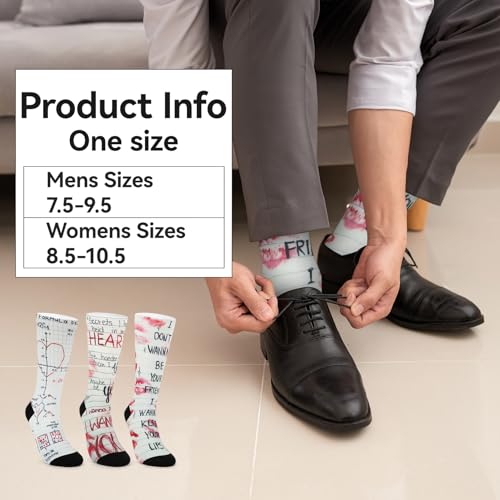 Image of Novelty Crew Socks for Unisex Wild Side with These Eye-Popping Prints 3 Pairs One Size
