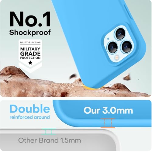 Image of LOVE 3000 Compatible with iPhone 12 Pro Max Phone Case | Thickening 2.1 MM Liquid Silicone | Anti-Scratch Microfiber Lining | Full-Body Duty Heavy Protection Case for Men, Blue