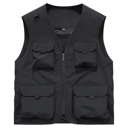 Chaleco multibolsillos impermeable transpirable de secado rápido para hombre