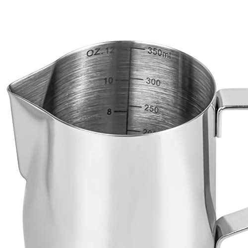 Saiveina FROTHER-001 Milk Frothing Pitcher, 12 Oz Milk Frother Steamer Cup Stainless Steel Espresso Cup thumb #1