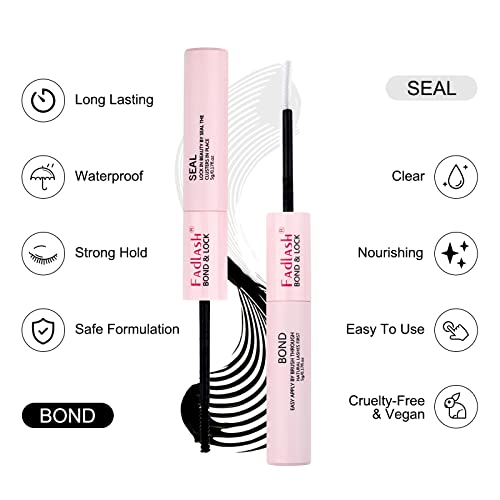 FADLASH Wimpern Kleber Bond & Seal für Cluster DIY Wimpernkleber Wimpern Einzeln Lash Kleber Bond und Seal Super Starker Halt 48-72 Stunden Wasserdicht 5ml 0.17oz
