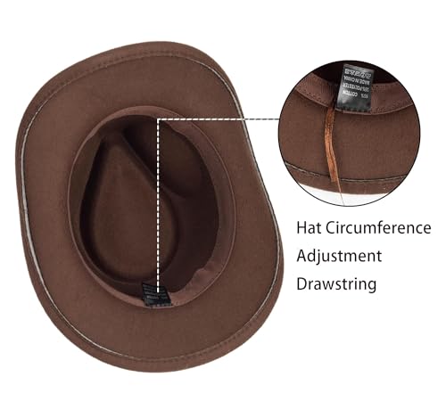 Kids Girls Boys Felt Fedora Hat Western Cowboy Cowgirl Hat with Buckle Belt Felt Fedora Hats (4-8 Years)4