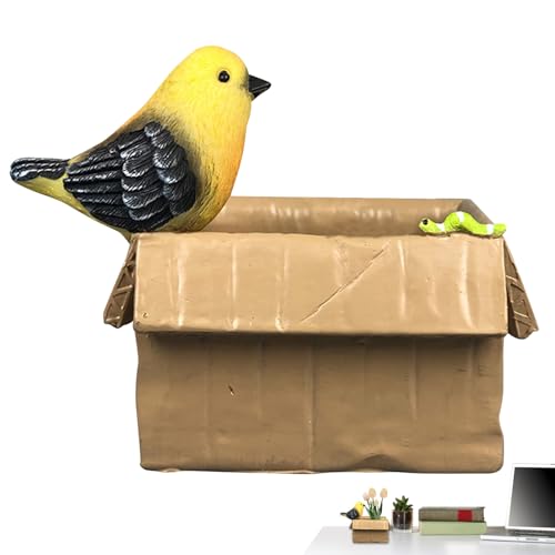 Small Bird Figure, Desktop Ornament Sculpture Figurine, Funny Animal Character Decoration Resin Collectible Ornament for Kids Adult Teen Family