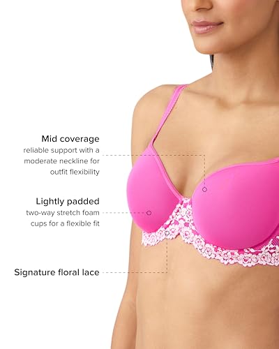 Image of Wacoal Womens Embrace Lace Lightly Padded Underwire Mid Coverage T-Shirt Bra, 853191