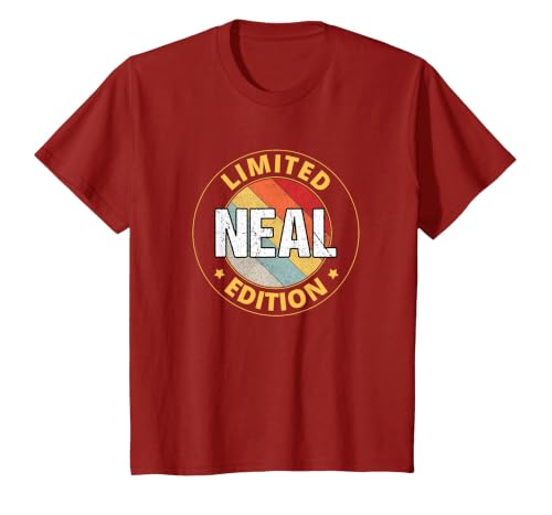 Neal Name T-Shirt, Youth, Cranberry Red, Small