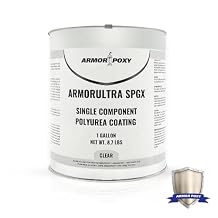 ArmorPoxy SPGX One Part Polyurea Coating - Abrasion Resistant - High Gloss Finish - Ideal for Contractors, Workshops, Automotive Shops, Garages - 1 Gallon Clear - Covers 300-400 sq. ft
