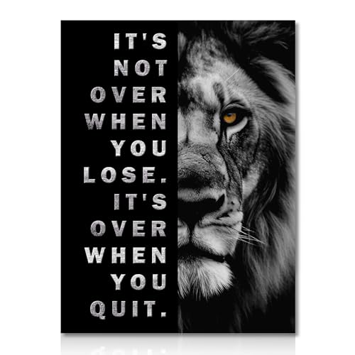 NymphFable Motivierende Löwe Leinwand Bilder, Schwarz und Weiß...