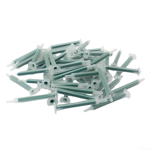 AB Mixing Hose, 50 Pieces 2K Mixing Tips Static Mixer Nozzles for Epoxy Resin Dispensing Glue Tool 83mm Length 16 Knots