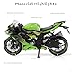 Risopen 1:12 Motorrad Modell kompatibel für Kawasaki Ninja ZX-6R Metall Diecast Motorrad Modell Spielzeug Mini Moto Geschenk (Grün)