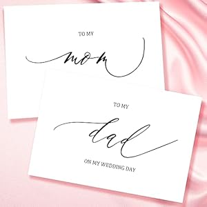 Nchigedy Set of 2 Wedding Day Card for My Parents To Dad And Mom On My Wedding Day Card Wedding Day Card Set for Mom And Dad