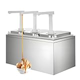 HuanSebesity Doppel Gewürzpumpe,Soßenspender Pumpe Mit Sockel,Abnehmbar,Edelstahl Gewürzpumpenstation,Saucenspender Pumpe,Sirup-Pumpenspender für Die Küche Zu Hause 3Pumps2L
